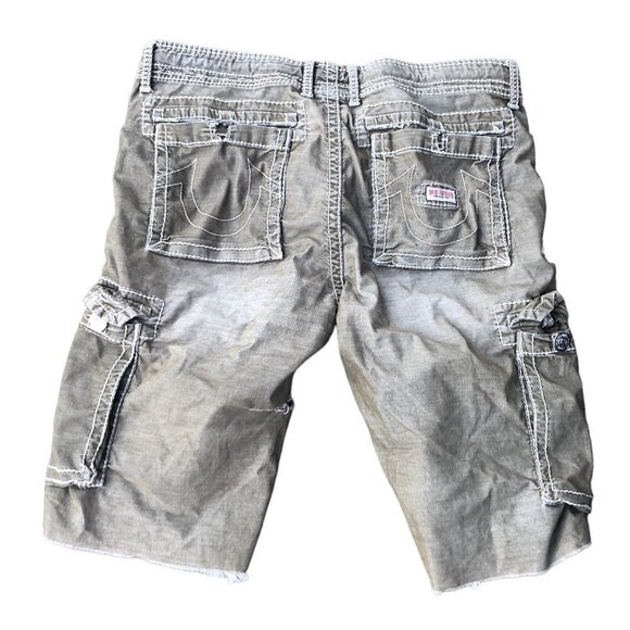 Vintage True Religion Cargo Shorts Size 38 Brown - Picture 1 of 11